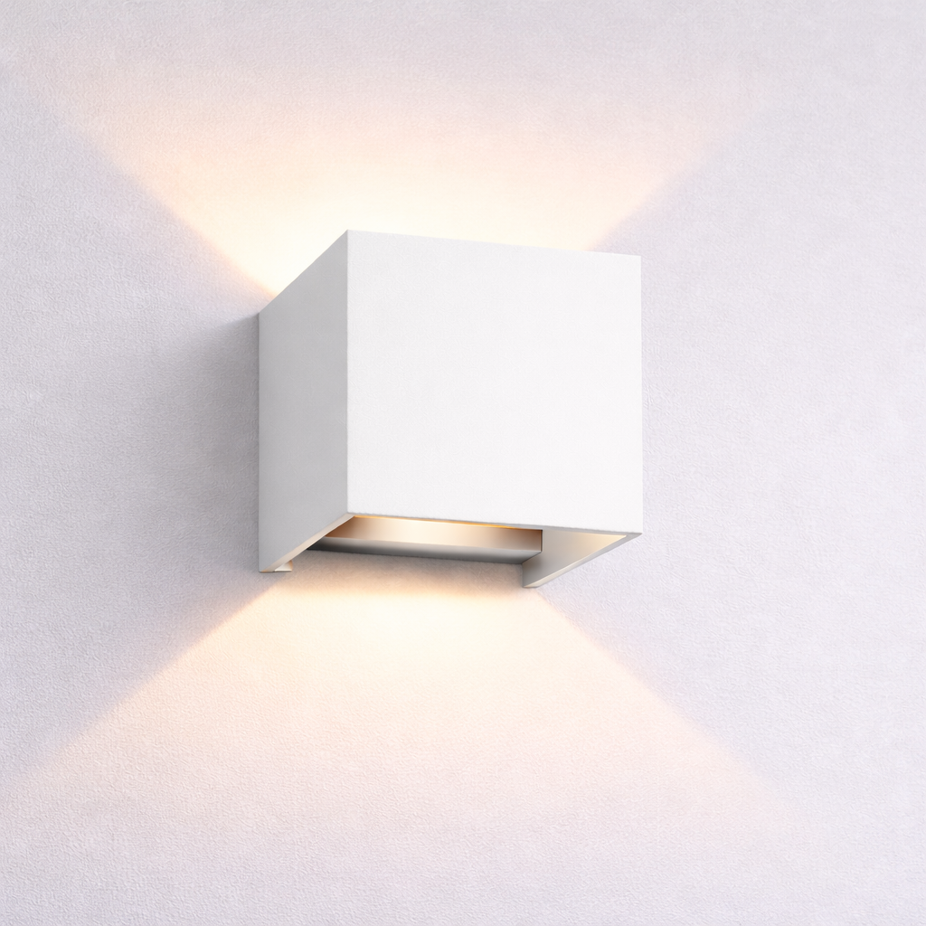 Braytron LED Wandlampe Außenleuchte Würfel Cube IP54 verstellbarer Lichtkegel G9 Fassung Weiß – Bild 4