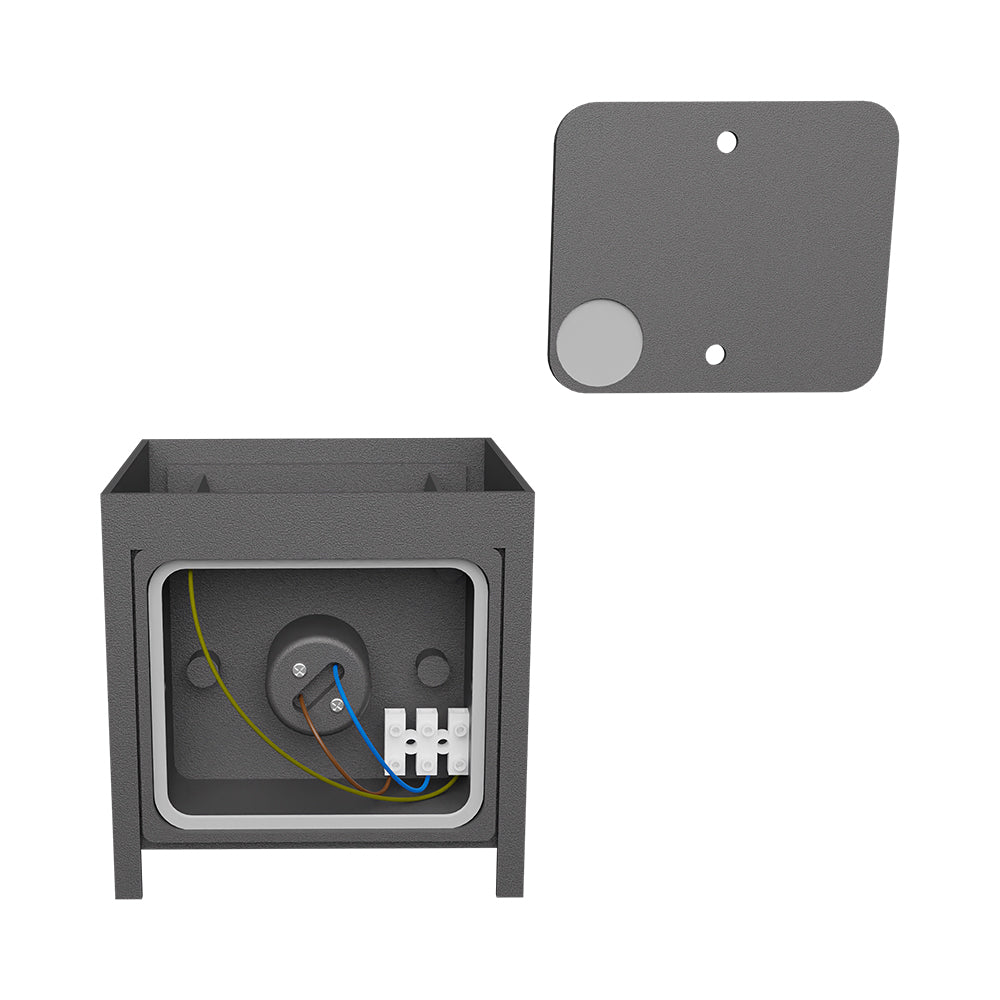 Braytron LED Wandlampe Außenleuchte Würfel Cube IP54 verstellbarer Lichtkegel G9 Fassung Dunkelgrau – Bild 9
