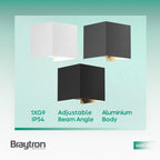 Braytron LED Wandlampe Außenleuchte Würfel Cube IP54 verstellbarer Lichtkegel G9 Fassung Weiß – Bild 11