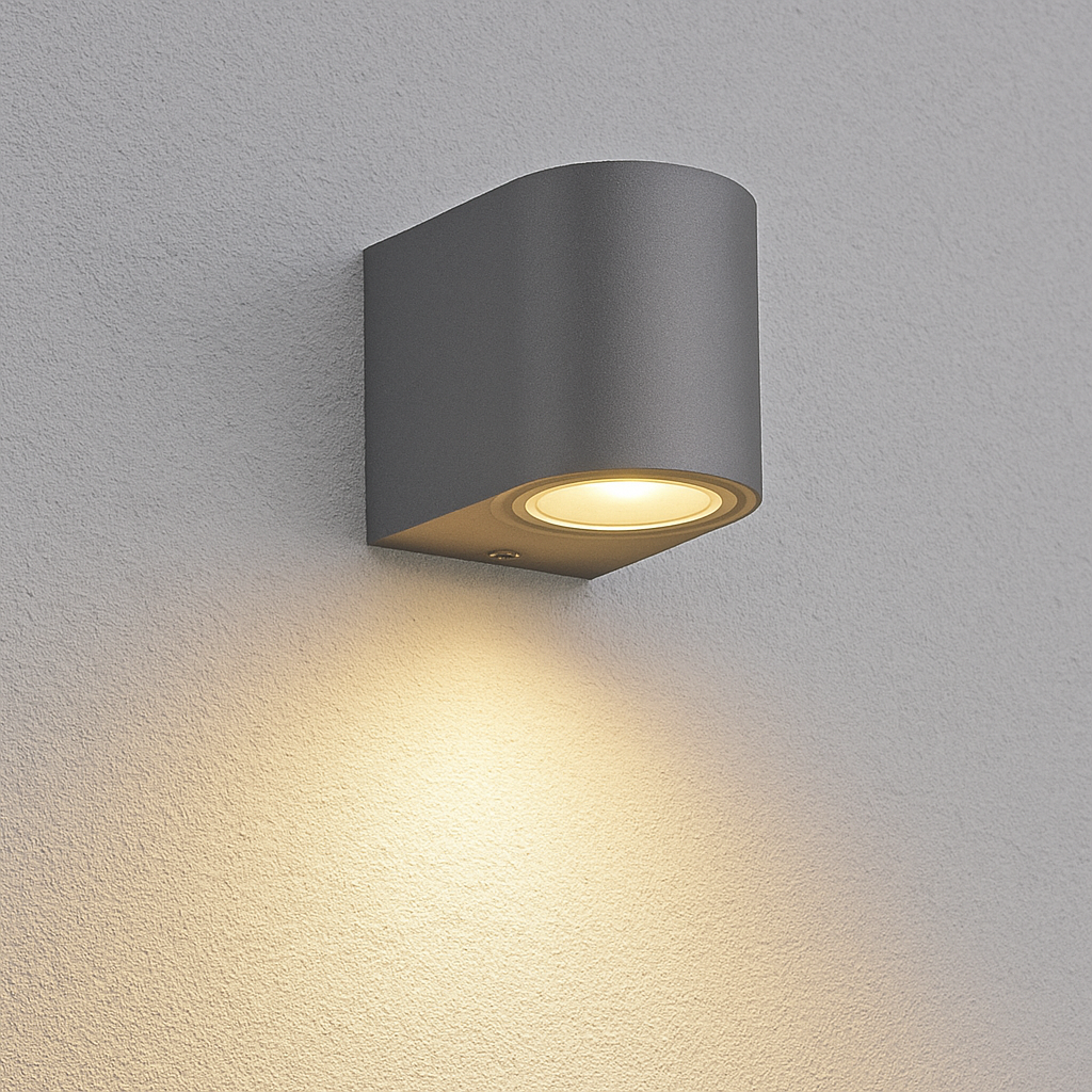 Wandleuchte Aluminium Anthrazit – 1xGU10 Fassung, IP44 für Außen&Innen