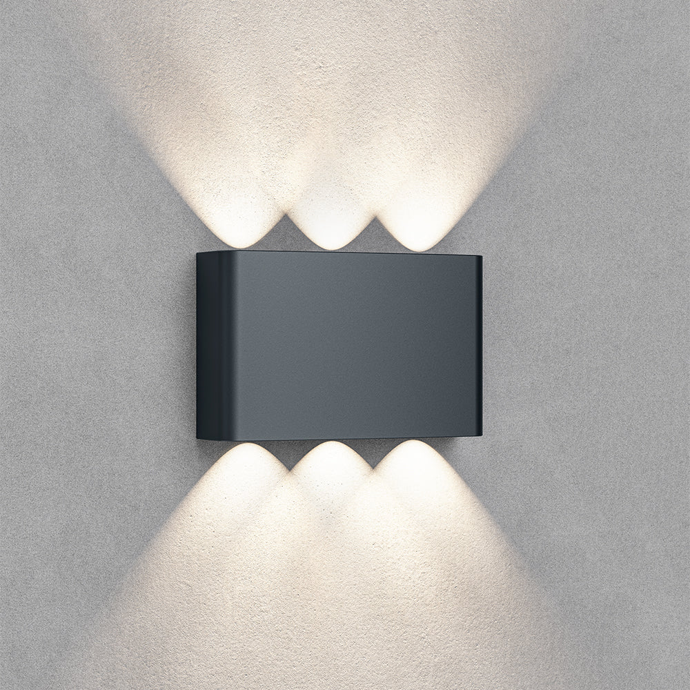 LED Wandleuchte Außen Anthrazit Strahler 6X1W UP&Down Außenwandleuchte CCT 3In1 IP65 – Bild 1