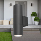 Braytron LED Wandleuchte Außen Anthrazit Zylinder GU10 UP&Down Außenwandleuchte Modern IP44 – Bild 1