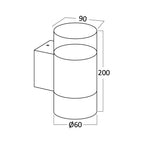 Braytron LED Wandleuchte Außen Anthrazit Zylinder GU10 UP&Down Außenwandleuchte Modern IP44 – Bild 3