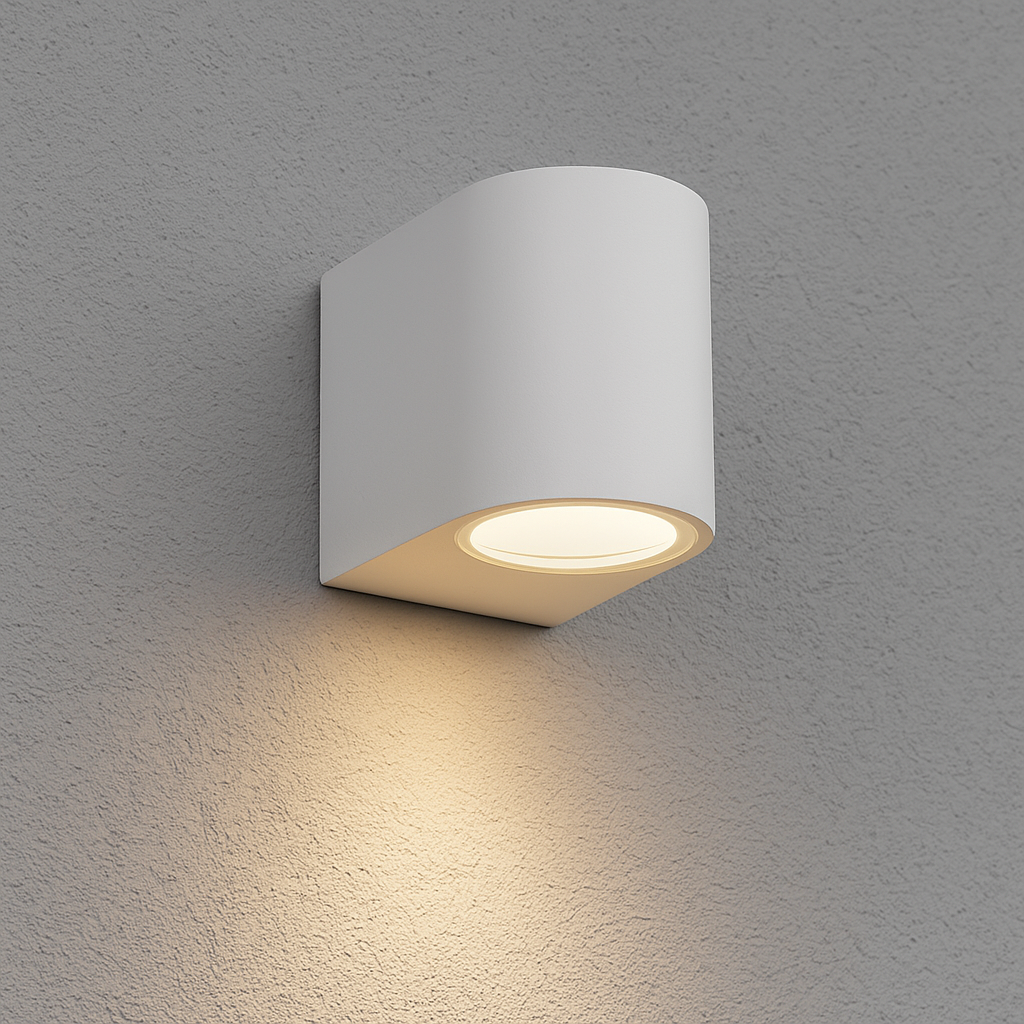 Wandleuchte Weiß Aluminium – 1xGU10 IP44 für Außen & Innen, modern