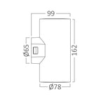 LED Wandleuchte Außen Zylinder Rund 2X 9W IP65 3in1 Up&Down Außenlampe Wandlicht – Bild 4