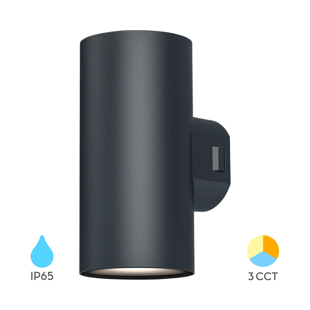 LED Wandleuchte Außen Zylinder Rund 2X 9W IP65 3in1 Up&Down Außenlampe Wandlicht – Bild 6