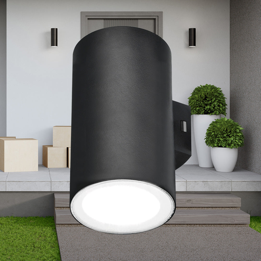 LED Wandleuchte Außen Zylinder Rund 2X 9W IP65 3in1 Up&Down Außenlampe Wandlicht – Bild 8