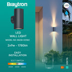 LED Wandleuchte Außen Zylinder Rund 2X 9W IP65 3in1 Up&Down Außenlampe Wandlicht – Bild 9