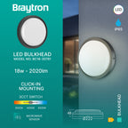 Braytron LED Wandleuchte Deckenleuchte Bewegungsmelder 18W IP65 3in1 Außenleuchte schwarz – Bild 2