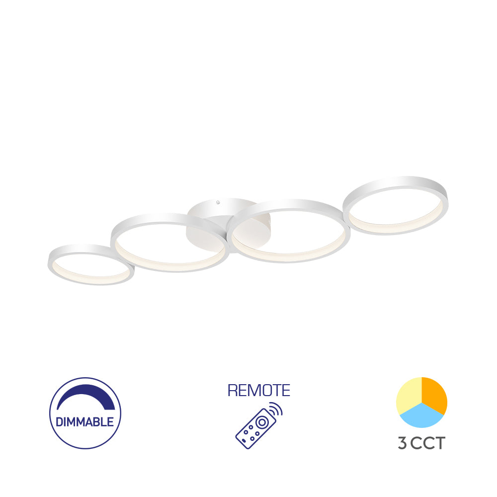 Braytron LED Deckenleuchte dimmbar mit Fernbedienung & 3CCT 3000–6500K