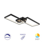 Moderne Designer LED Deckenleuchte dimmbar 3CCT 3000–6500K mit Fernbedienung 40W Rechteck schwarz – Bild 1
