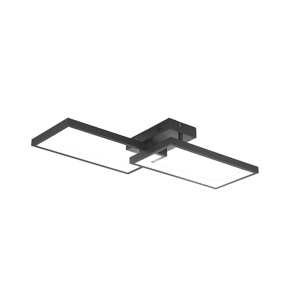 Moderne Designer LED Deckenleuchte dimmbar 3CCT 3000–6500K mit Fernbedienung 40W Rechteck schwarz – Bild 3
