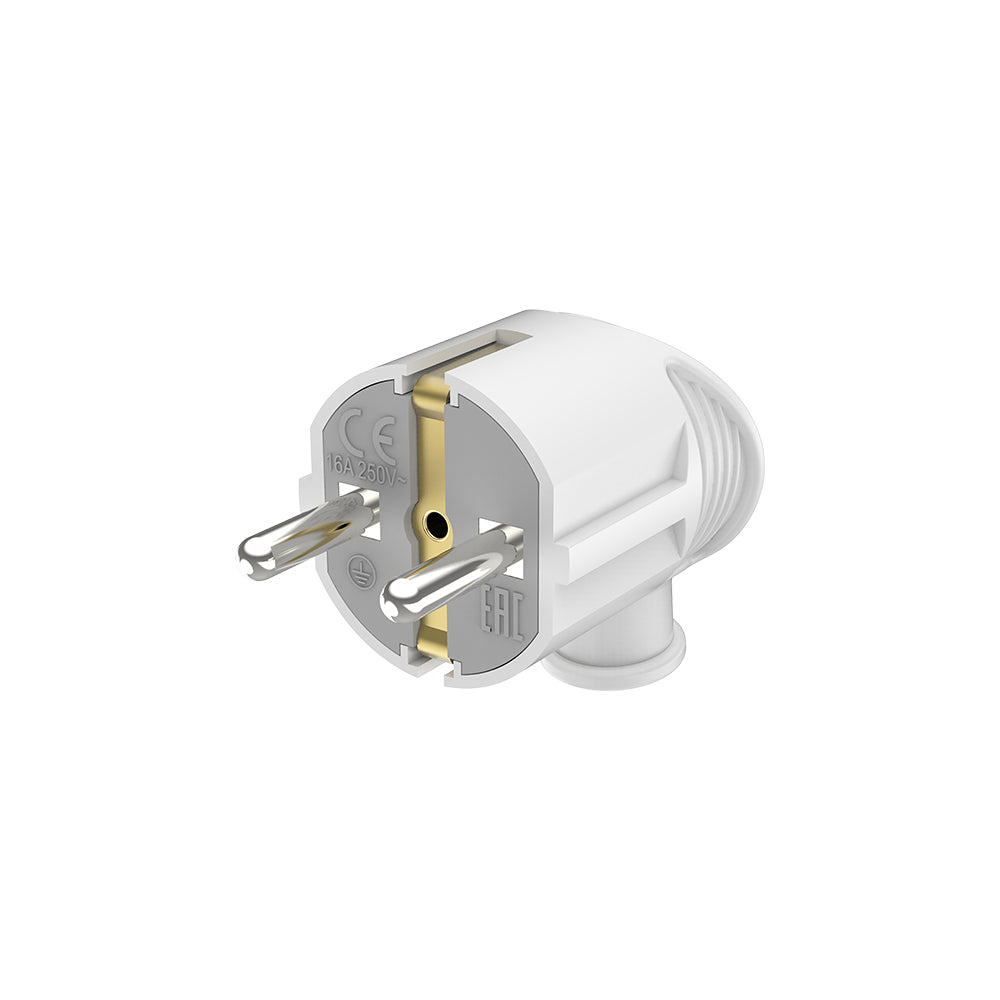 Braytron Schuko-Stecker 3680W – Standard, ergomomisch | Typ F | Weiß | IP20 | 230V | 16A – Bild 1