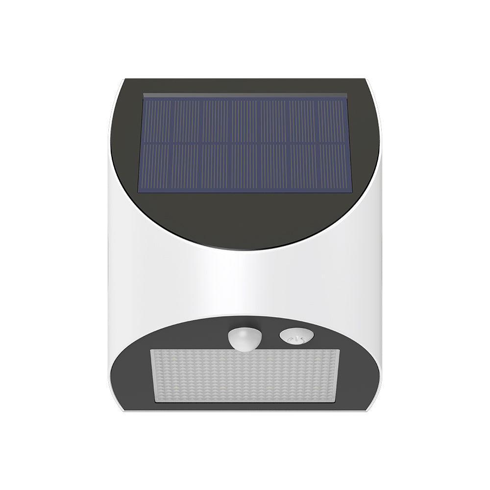 Solar LED Wandleuchte 3W 6500K Außenleuchte mit Bewegungssensor Dämmerungssensor IP54 Akkubetrieben – Bild 7
