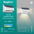 Solar LED Wandleuchte 6W 6500K Außenleuchte mit Bewegungssensor Dämmerungssensor IP54 Akkubetrieben – Bild 3