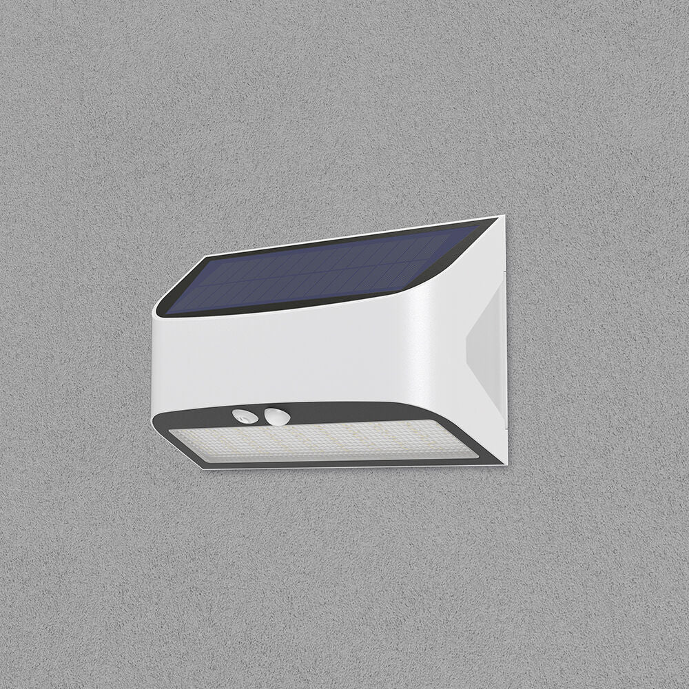 Solar LED Wandleuchte 6W 6500K Außenleuchte mit Bewegungssensor Dämmerungssensor IP54 Akkubetrieben – Bild 8