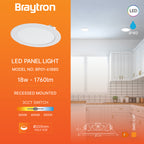 Ultraslim LED Einbaustrahler 18W Weiß Ø229mm | 1760 Lumen | 3CCT 3000K/4000K/6500K | 26mm – Bild 3