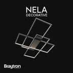Braytron Designer LED Deckenleuchte 65W Rechteck Schwarz – 3CCT, dimmbar, Fernbedienung