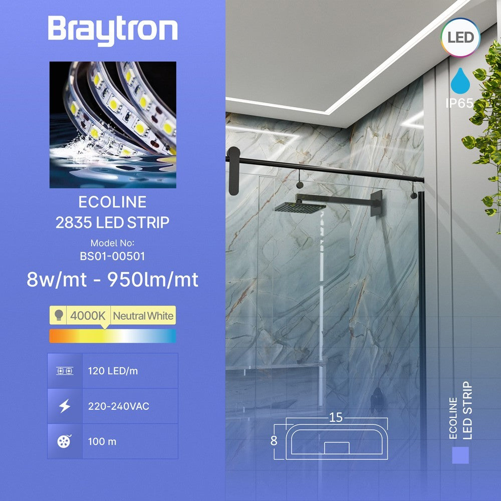 Braytron LED-Streifen 230V 3m IP65 BS01-00501