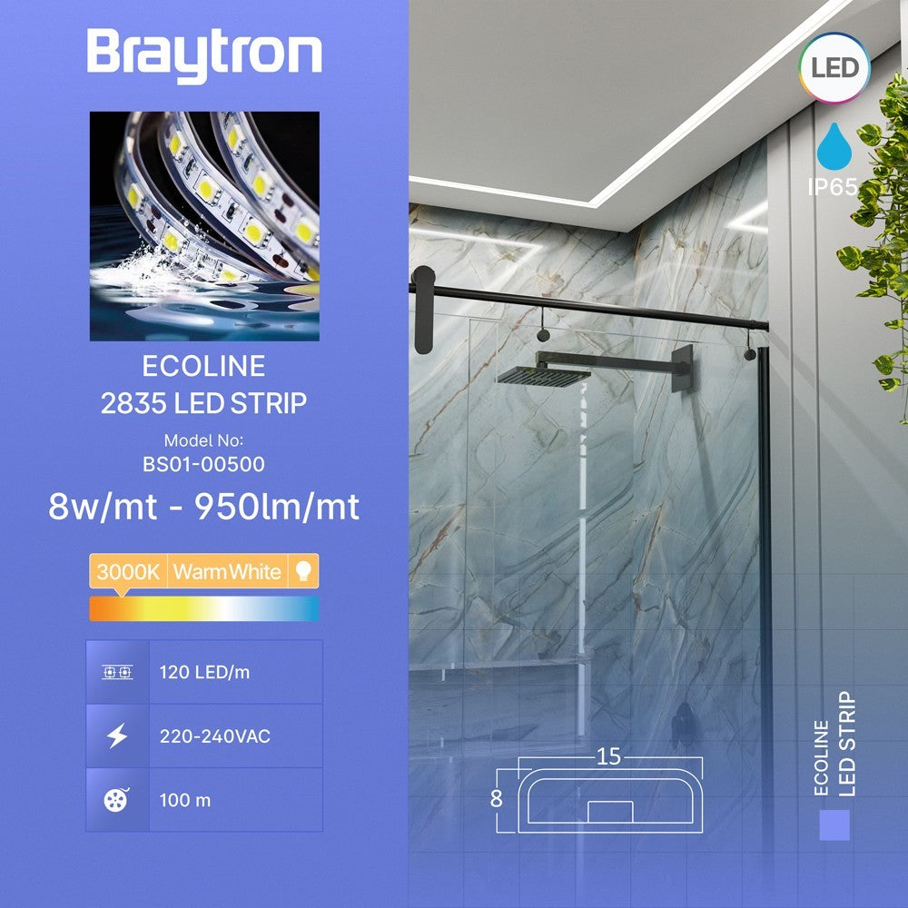 Braytron LED-Streifen 230V 3m IP65 BS01-00500