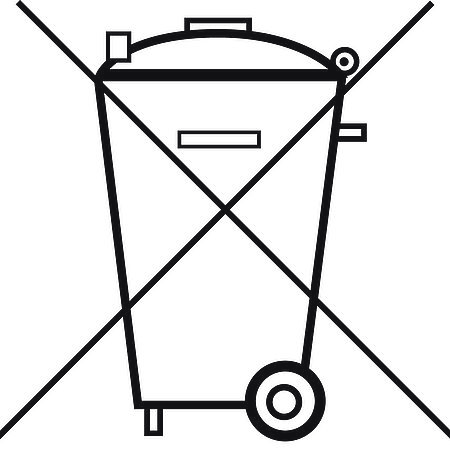 Symbol der durchgestrichenen Mülltonne